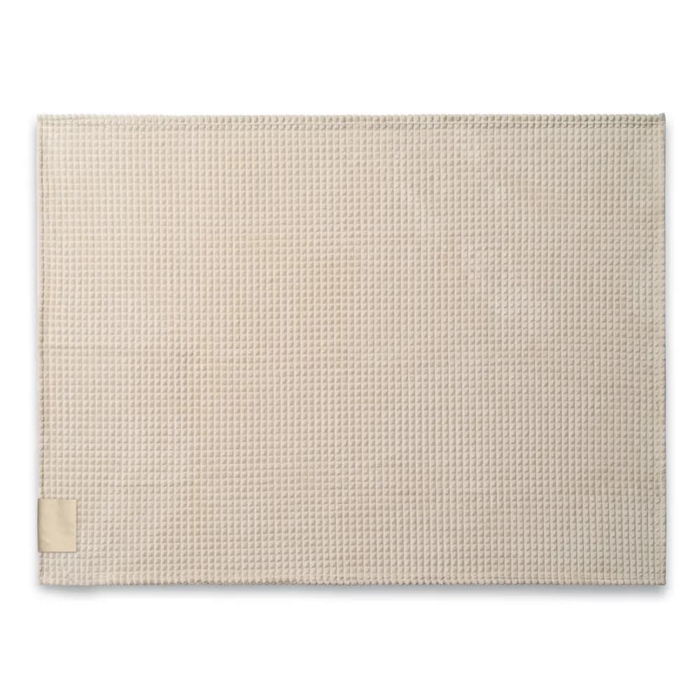 Decke aus recyceltem Polyester (100 % rPET) mit einem Aufnäher zur individuellen Veredelung - CELINE - Beige