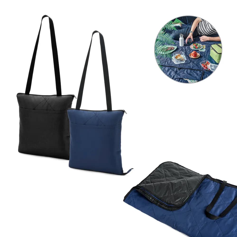 Faltbare Picknick-Decke aus rPET und PEVA - GRADY - Schwarz