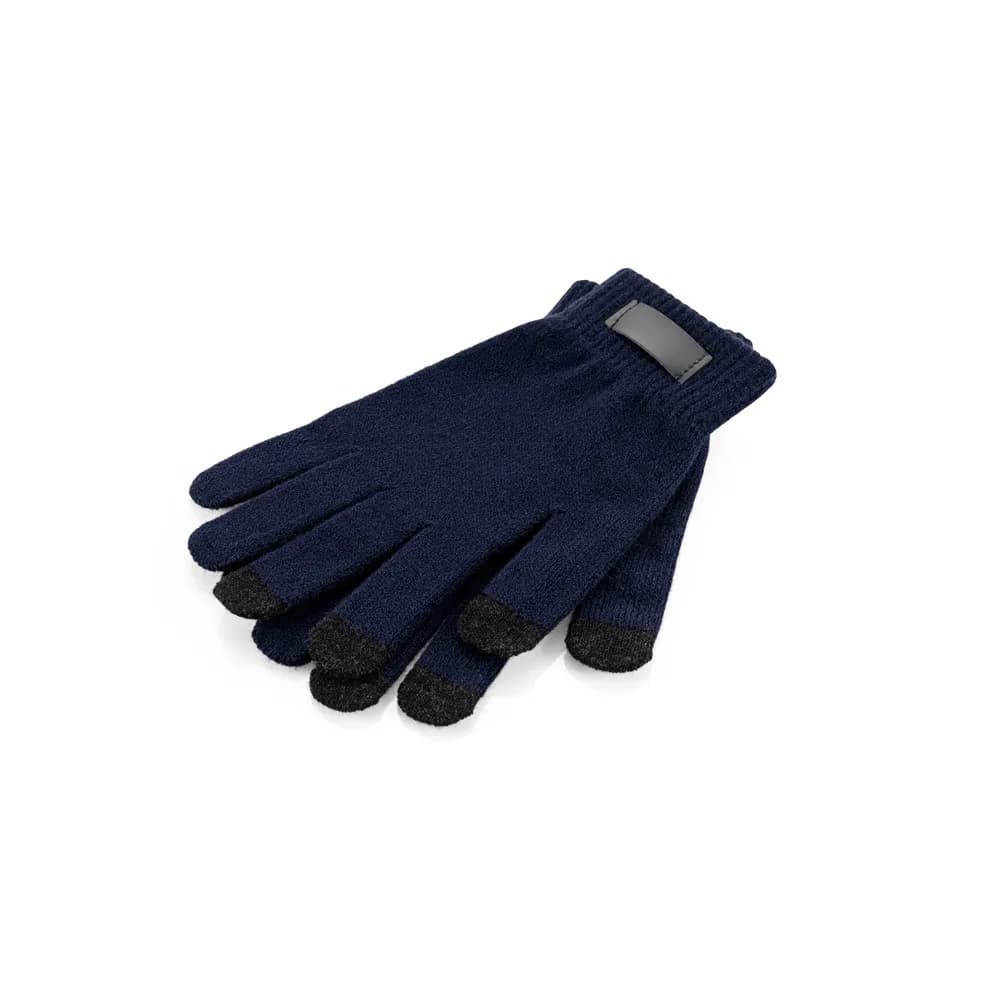 Handschuhe aus recyceltem Polyester (100% rPET), mit Tastspitzen - BURROW - Dunkelblau
