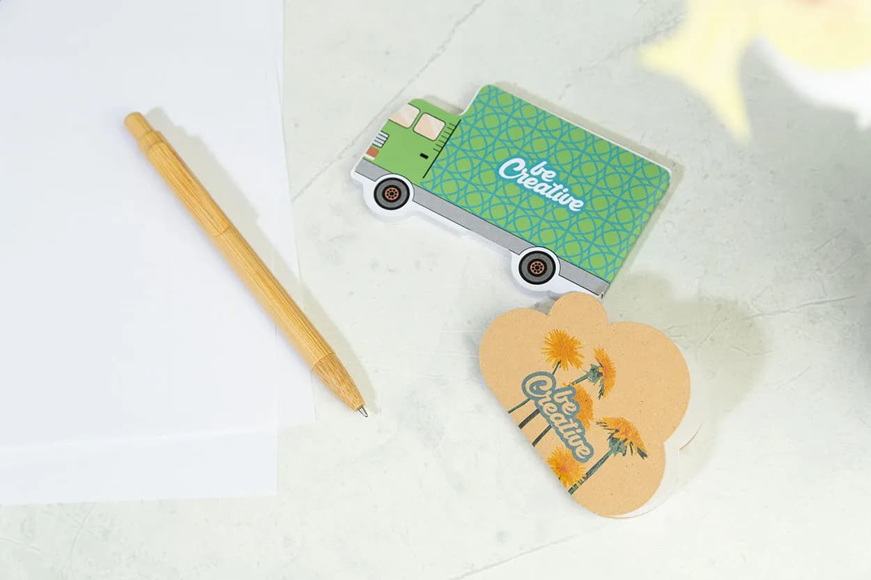 Individueller Haftnotizblock - CreaStick Truck - weiß