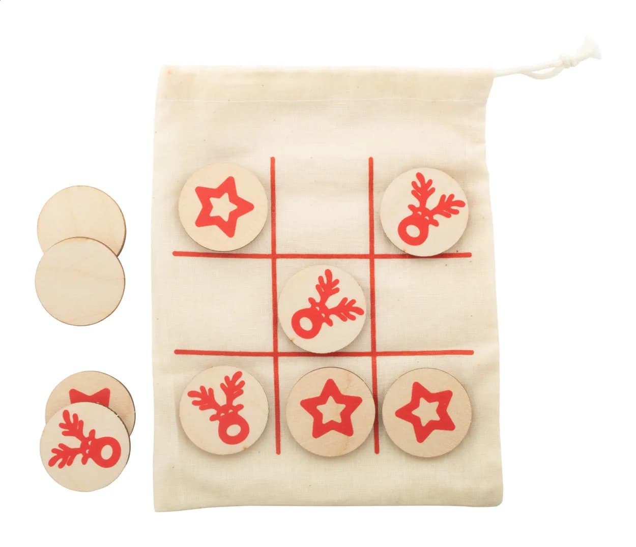 Tic-Tac-Toe-Spiel - OXO Xmas - natur (-B)