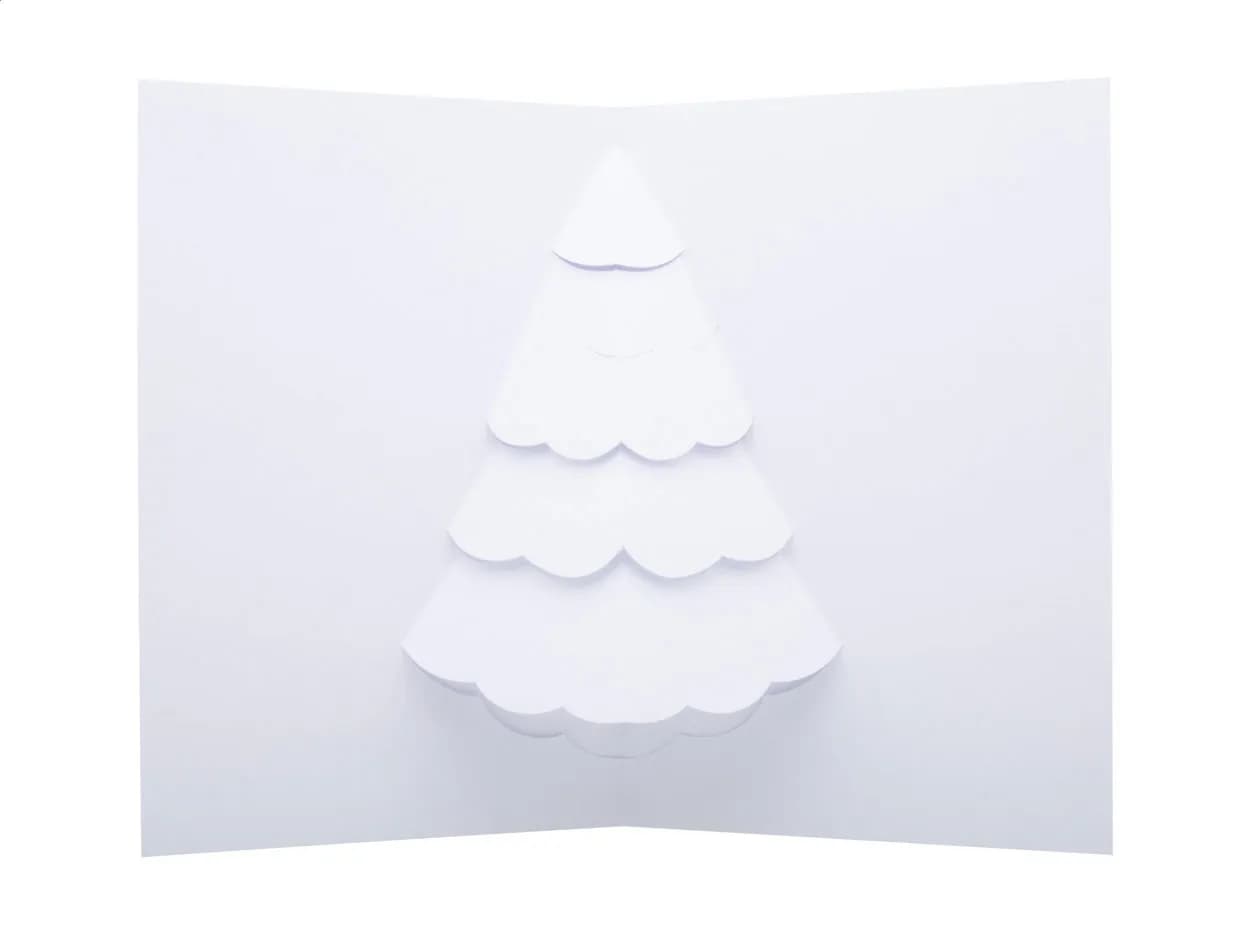 3D Weihnachtskarte Weihnachtsbaum - Dimensions - weiß (-A)