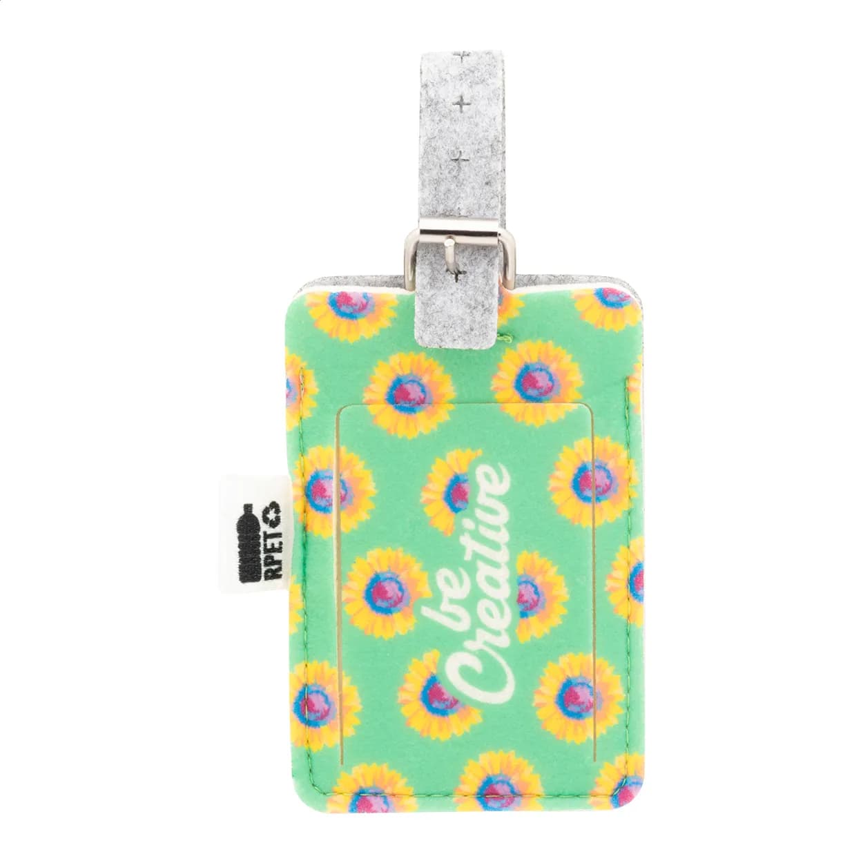 individueller RPET Kofferanhänger - CreaFelt Tag - weiß