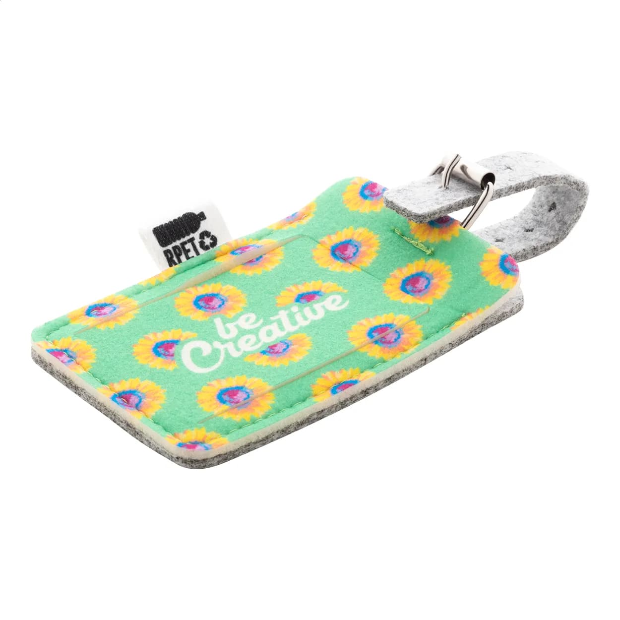 individueller RPET Kofferanhänger - CreaFelt Tag - weiß