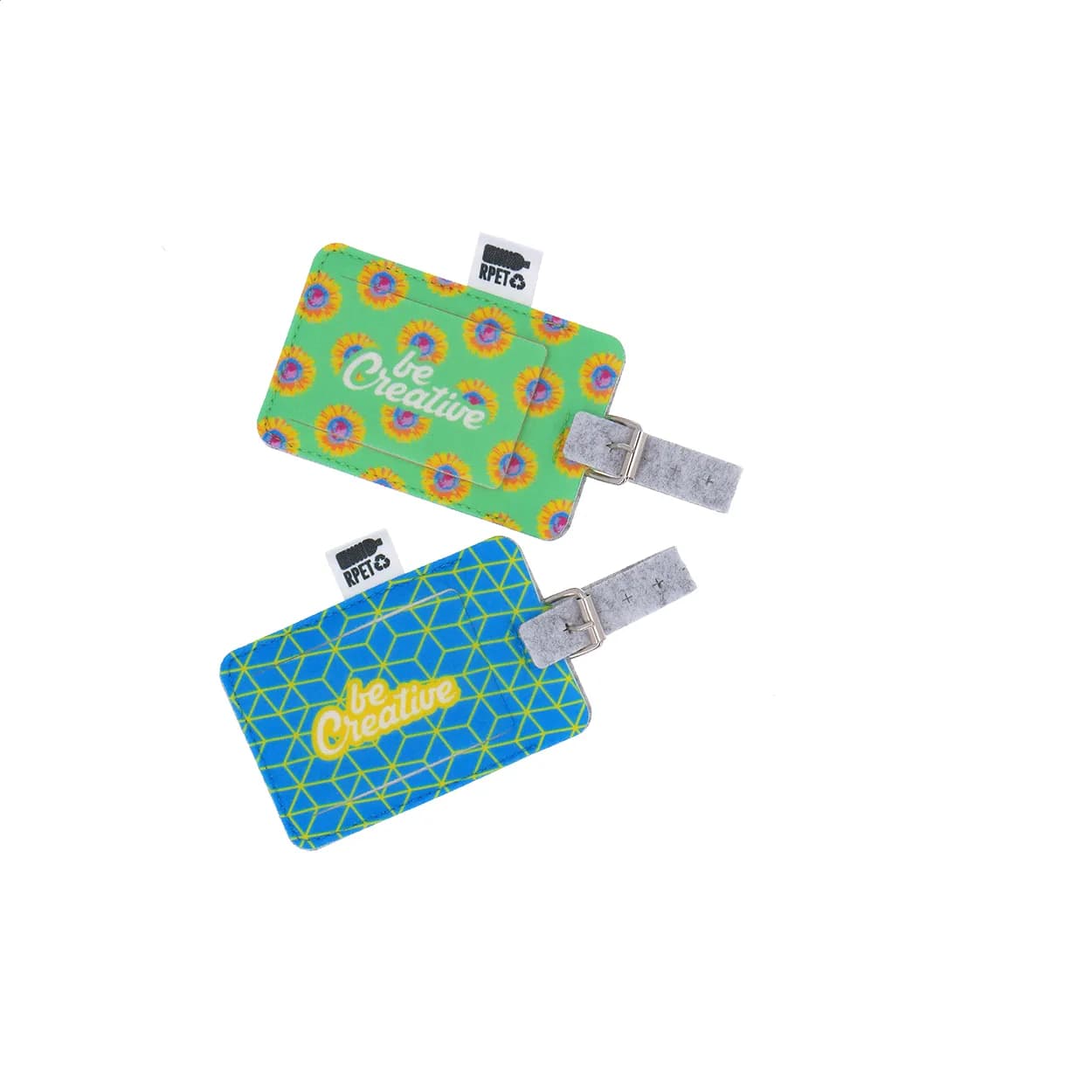 individueller RPET Kofferanhänger - CreaFelt Tag - weiß