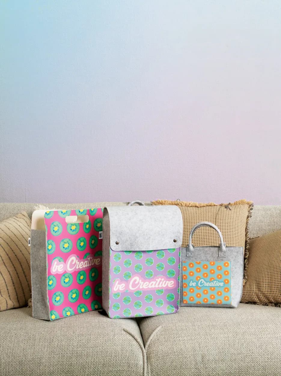 individuelle RPET Einkaufstasche - CreaFelt Shop D - weiß