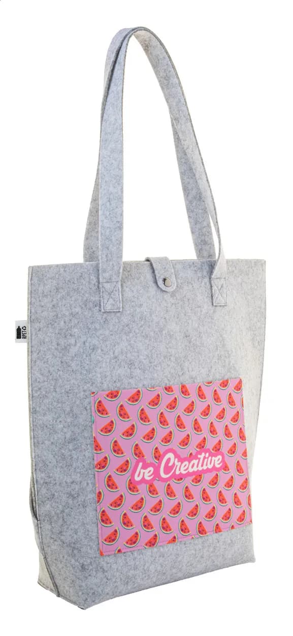individuelle RPET Schultertasche - CreaFelt Toteback - weiß