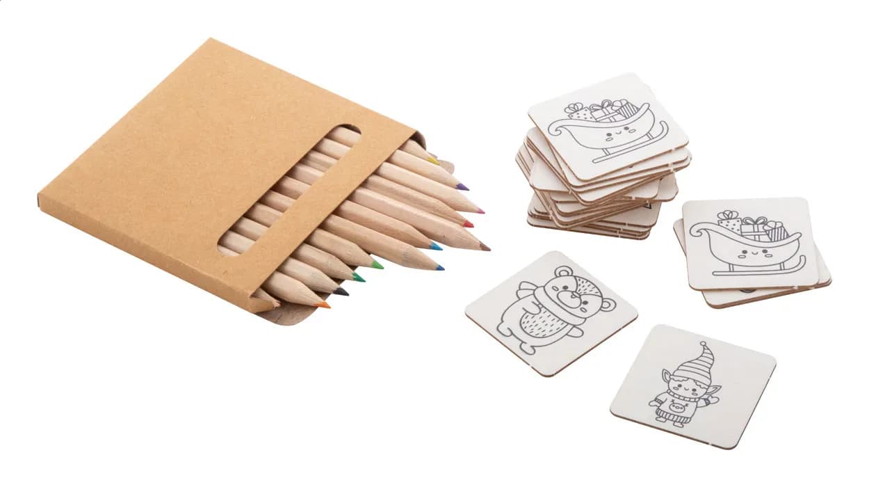 Weihnachts-Memoryspiel zum Ausmalen - Coloxmor - natur