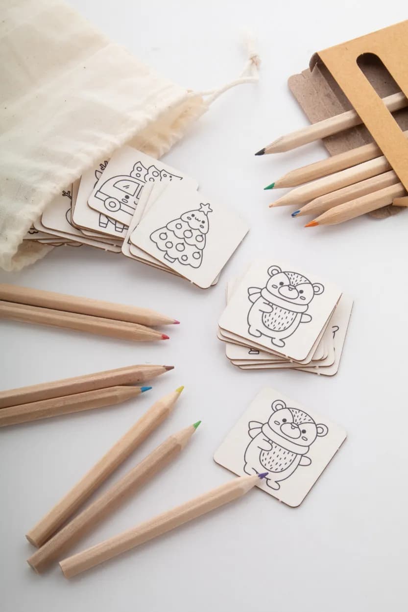 Weihnachts-Memoryspiel zum Ausmalen - Coloxmor - natur