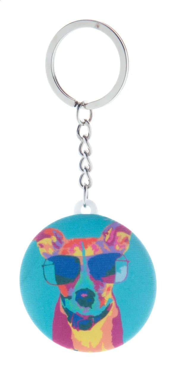 Button-Schlüsselanhänger - KeyBadge RPET Mini - weiß