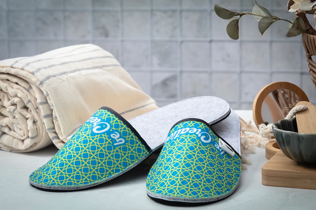 Individuelle RPET Hausschuhe - CreaFelt Slip - weiß (-10)