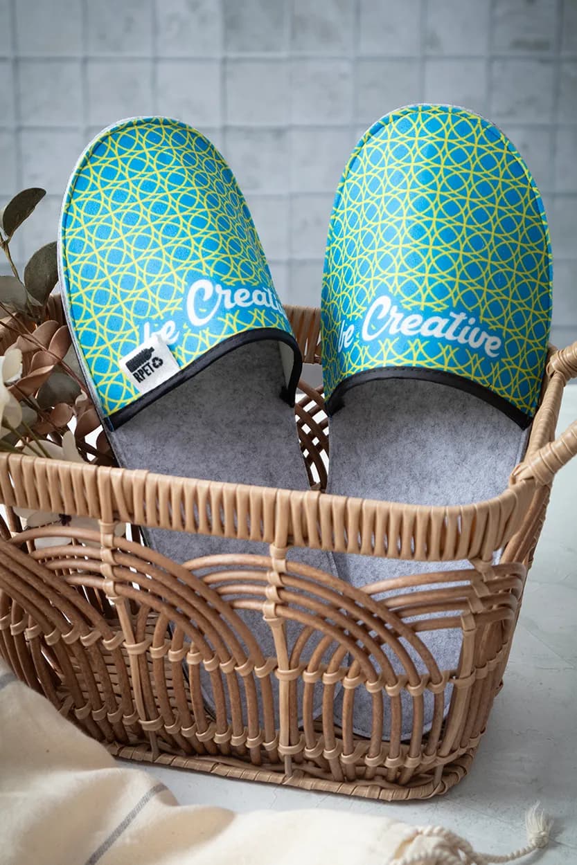 Individuelle RPET Hausschuhe - CreaFelt Slip - weiß (-10)