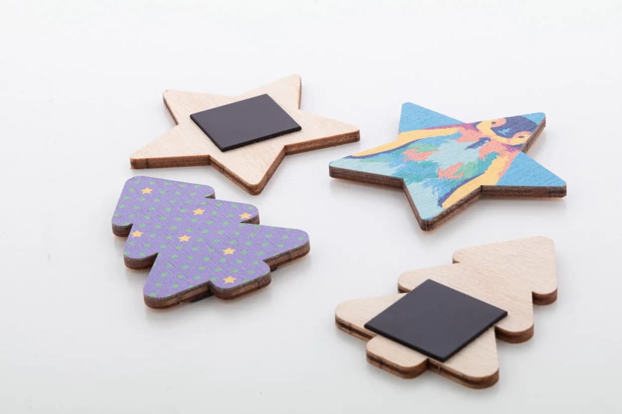 Individueller Weihnachts-Kühlschrankmagnet, Weihnachtsbaum - Woofri Xmas - natur (-A)