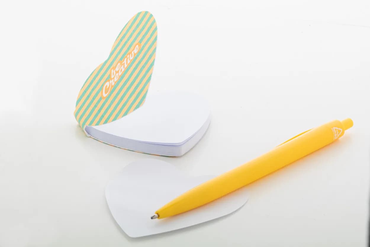 Individueller Haftnotizblock - CreaStick Seed Heart - weiß