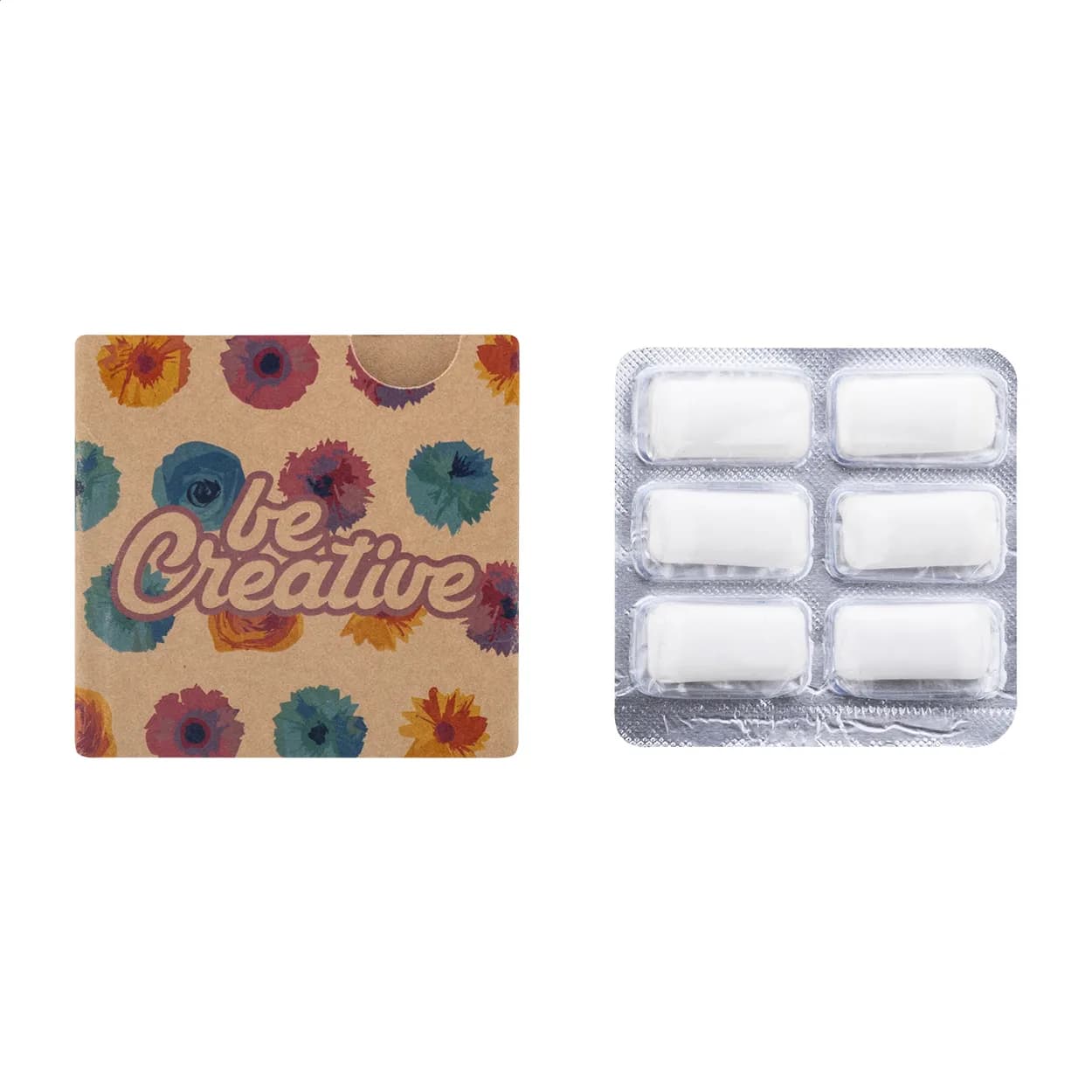 Individuell bedruckbarer Kaugummiblister - CreaChew 6 Eco - natur