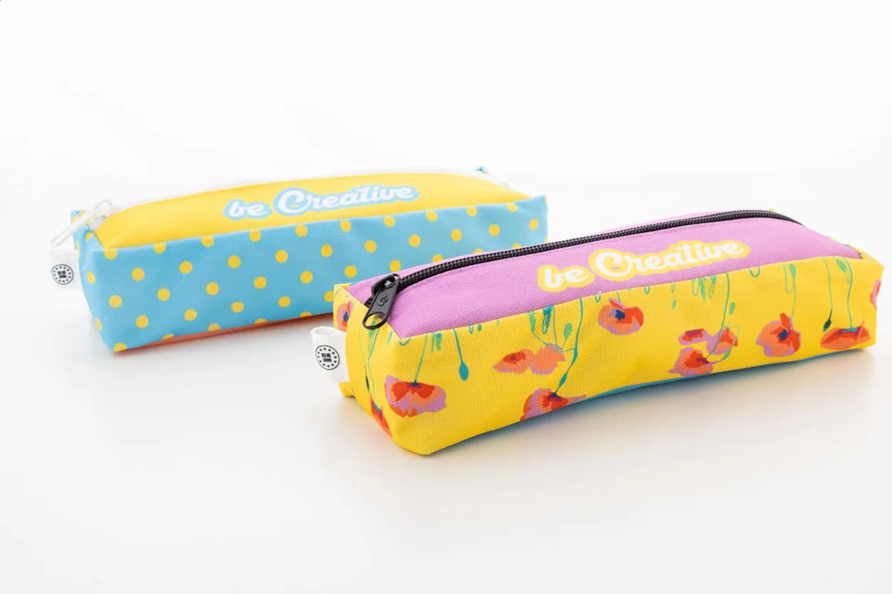 Individuelle RPET Stiftetasche - Bloppy - weiß (-01)