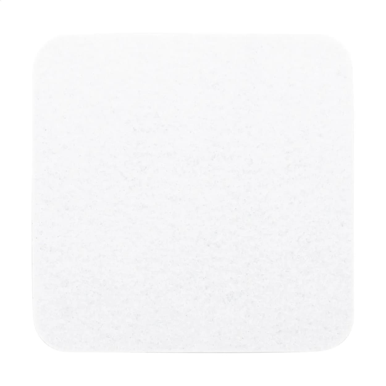 RPET-Filzuntersetzer, rund - CreaFelt Drink Plus - weiß (-B)