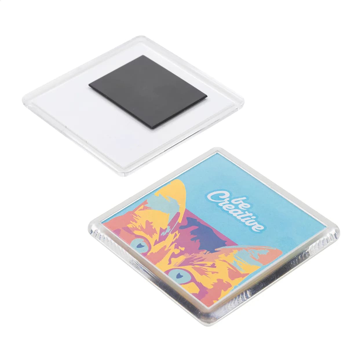 Kühlschrankmagnet - PrintMag Square - weiß