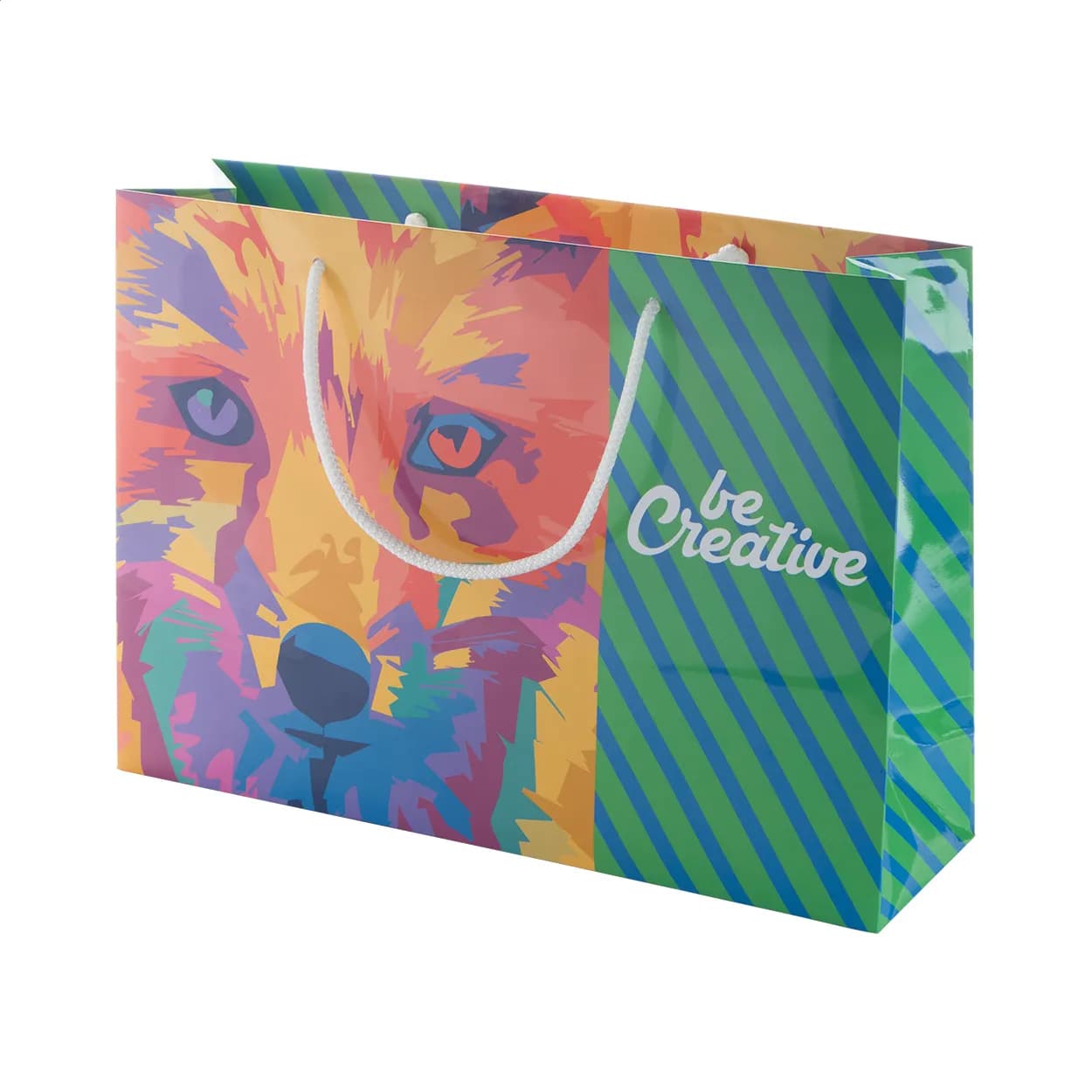 Papiertasche, horizontal - CreaShop H - weiß