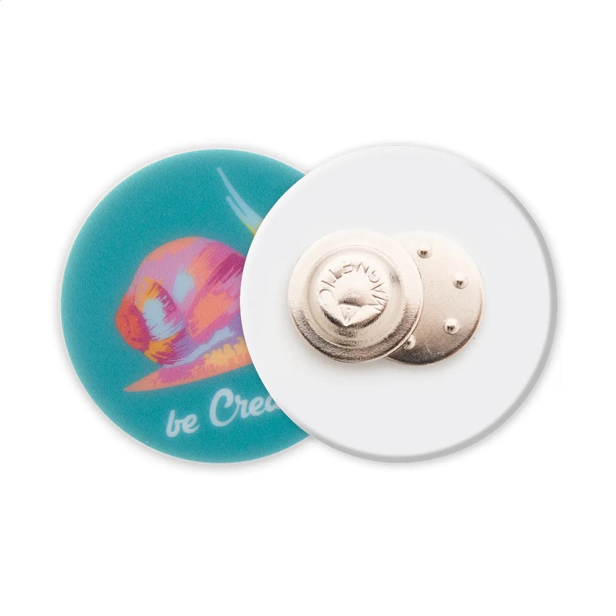 Anstecker mit Magnetbefestigung - ColoBadge - weiß