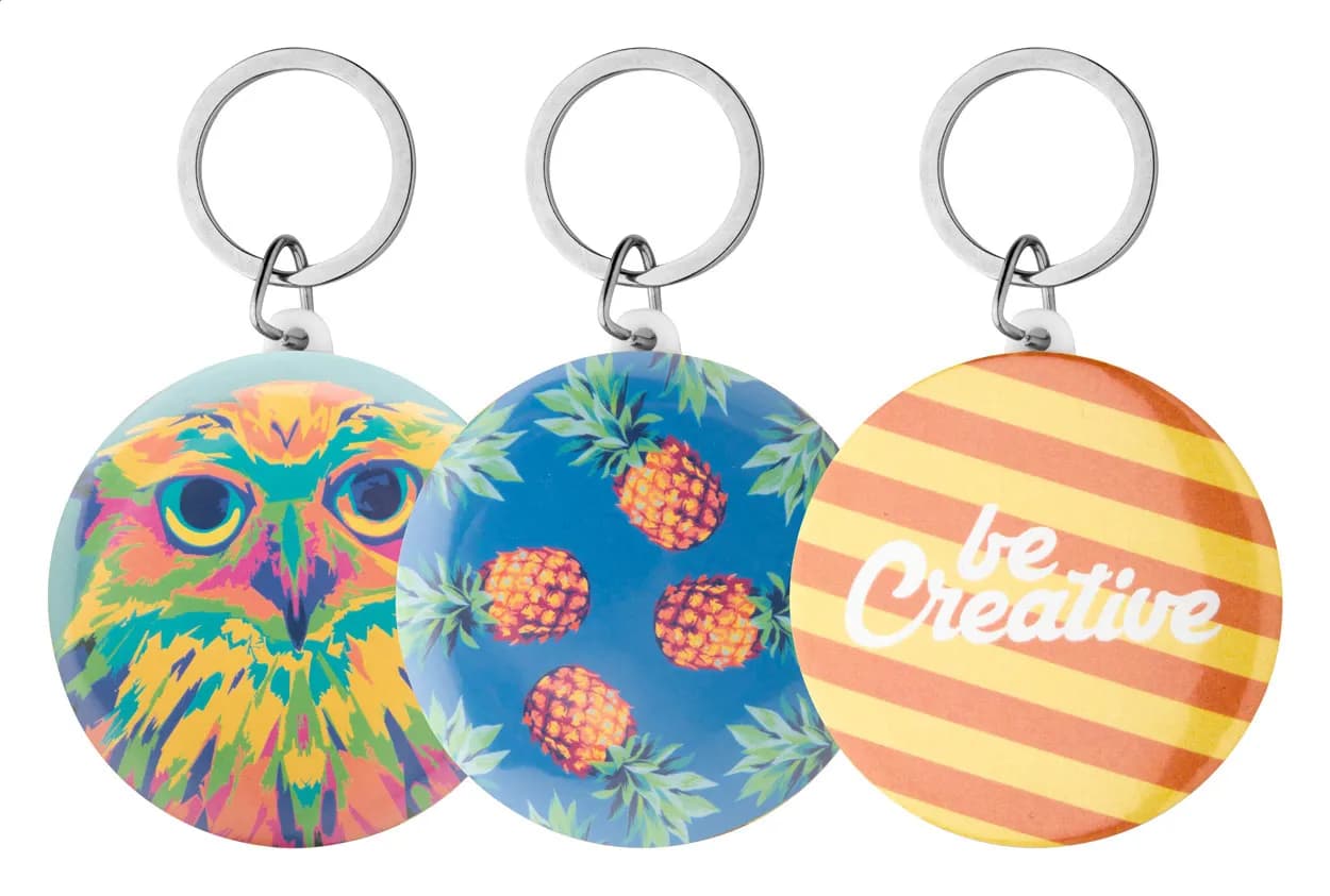 Button-Schlüsselanhänger - KeyBadge Maxi - weiß