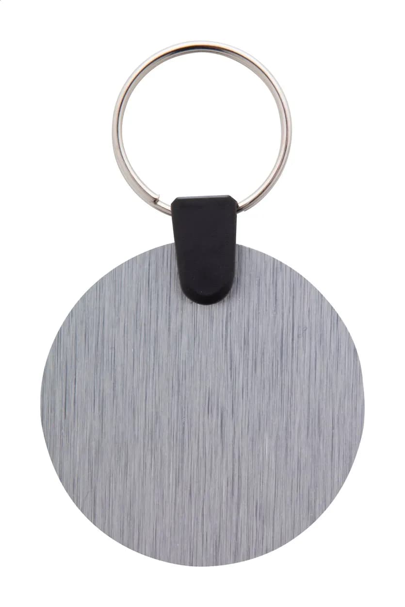 Schlüsselanhänger (rund) - Aluudy A - silber