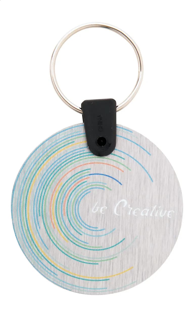 Schlüsselanhänger (rund) - Aluudy A - silber