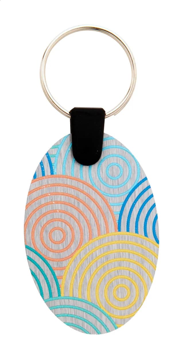 Schlüsselanhänger (oval) - Aluudy B - silber