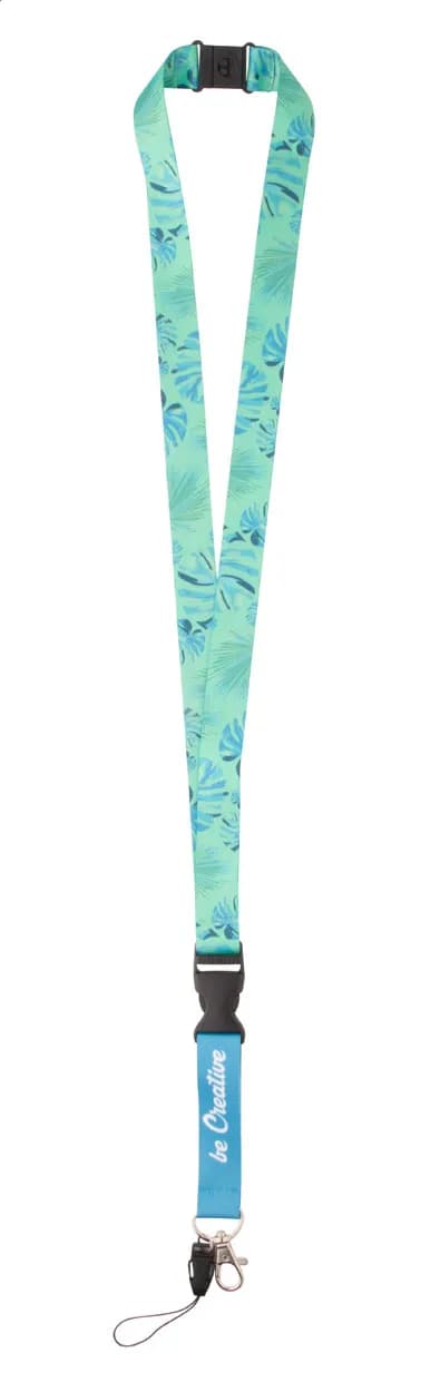 Individuelles Sublimationslanyard - Subyard D Safe RPET - weiß