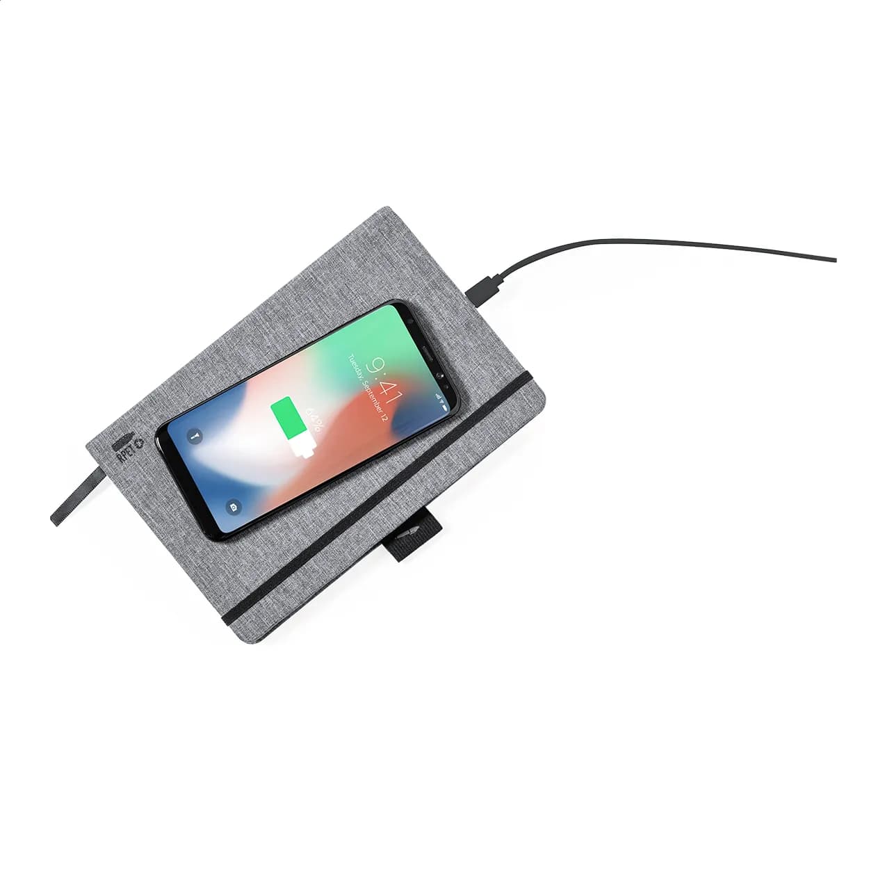 Notizbuch mit Wireless-Charger - Charbuk - grau (-77)