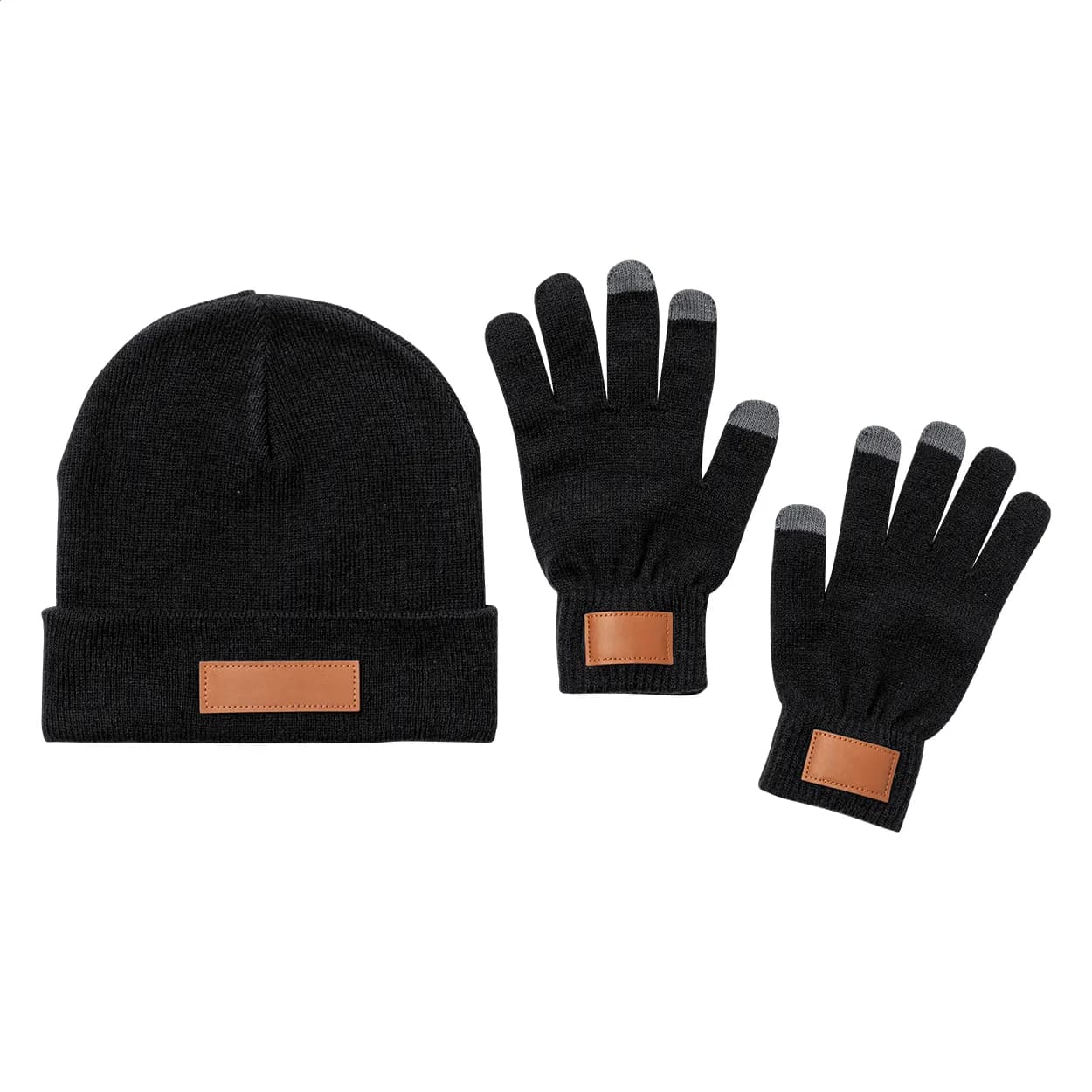 Mützen- und Handschuh-Set - Pashen - schwarz (-10)