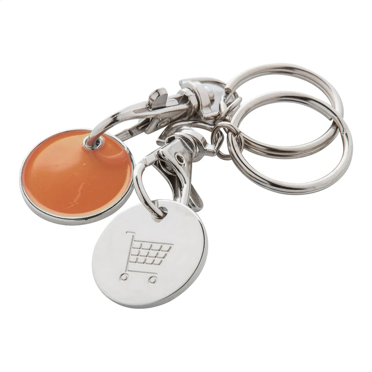 Schlüsselanhänger mit Einkaufswagen-Chip - Eurocoin - orange (-03)