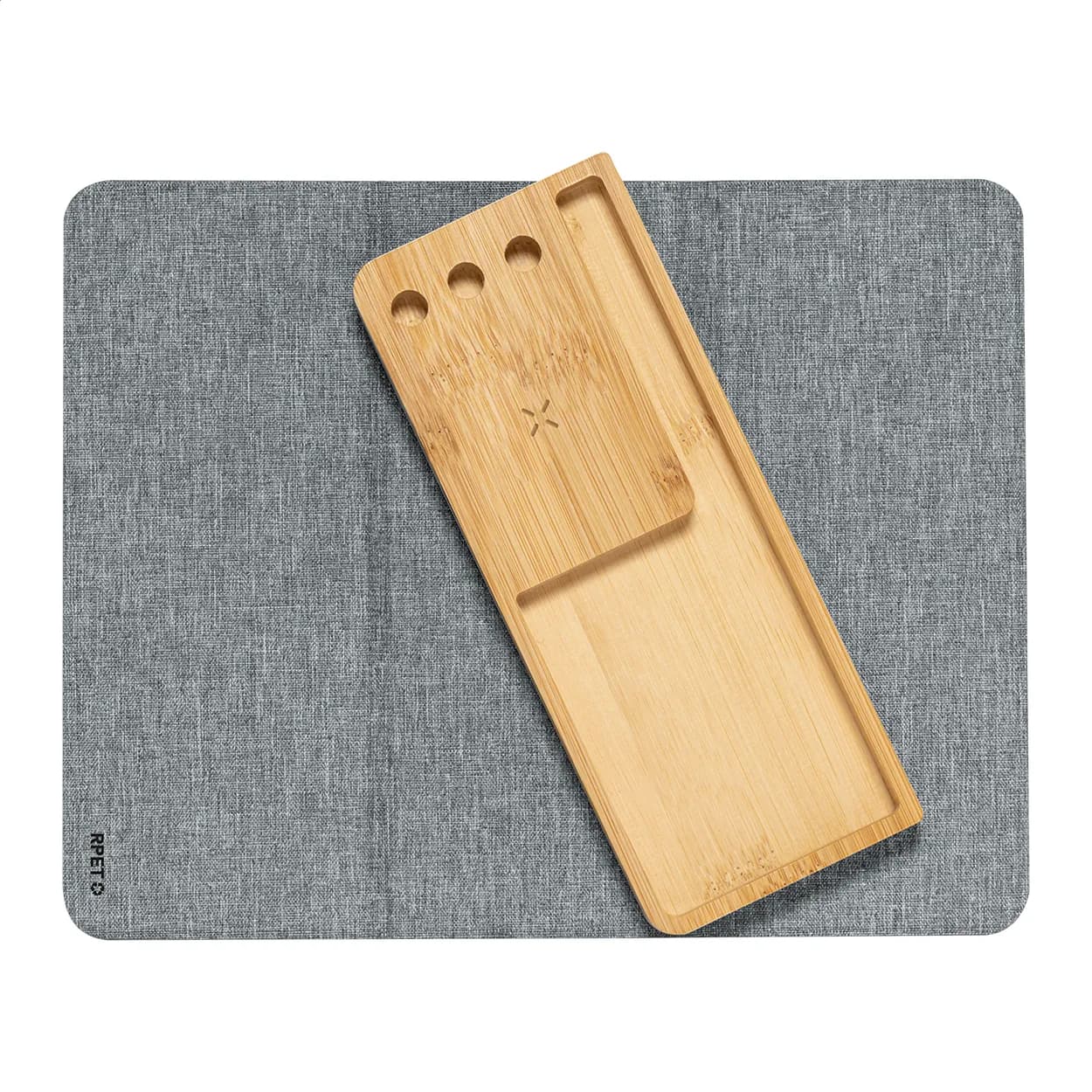 Wireless-Charger mit Mauspad - Atrova - dunkelgrau (-80)