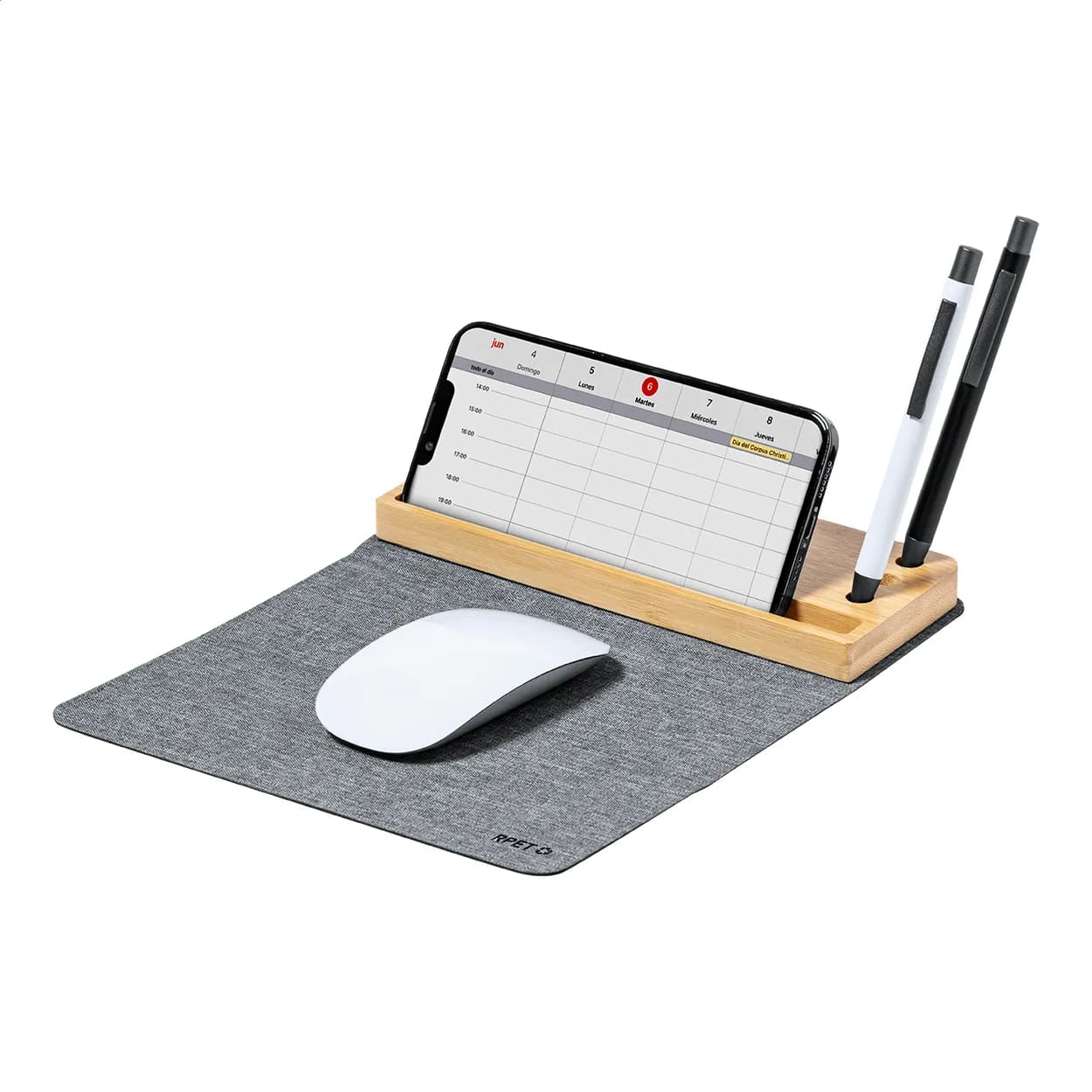 Wireless-Charger mit Mauspad - Atrova - dunkelgrau (-80)