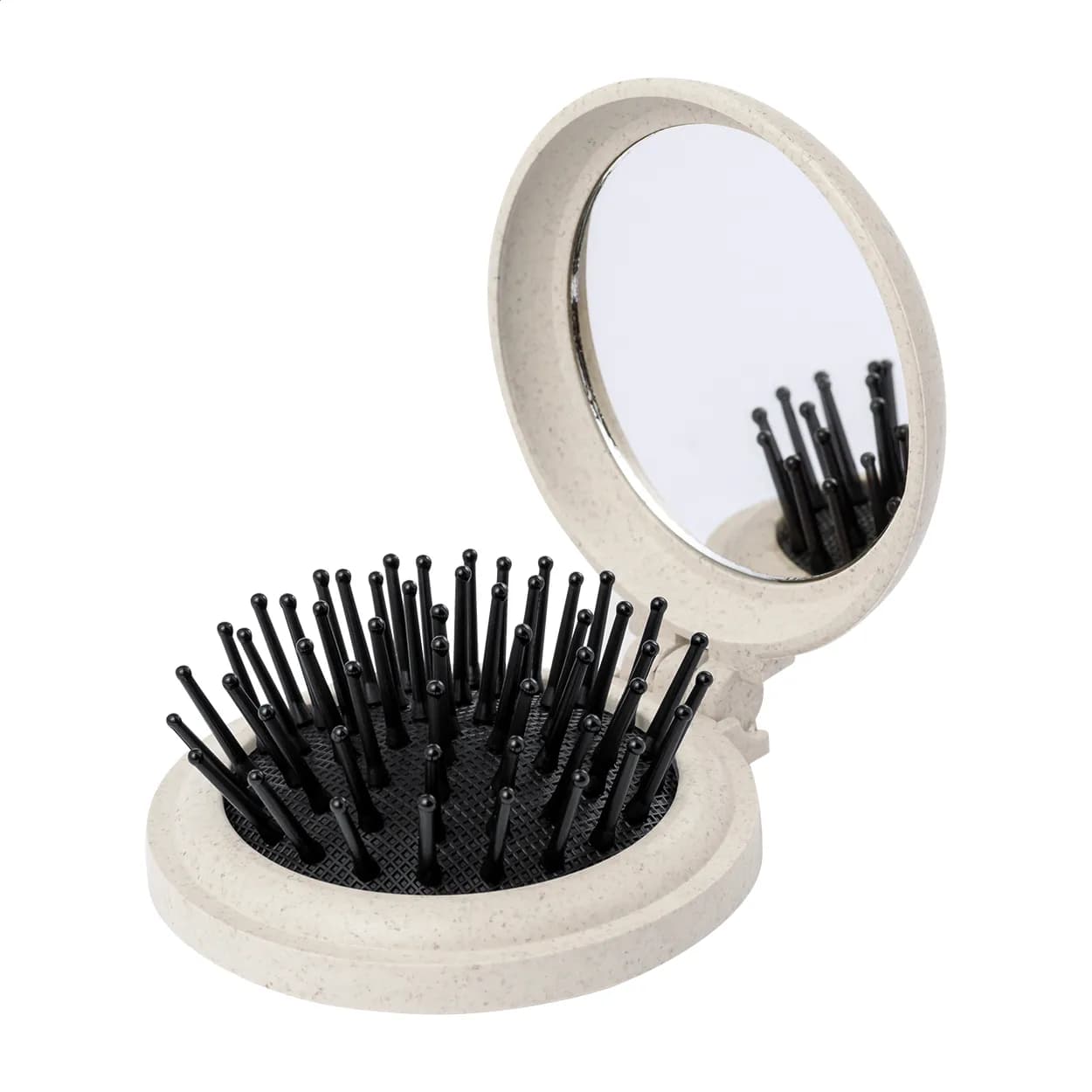 Spiegel mit Haarbürste - Webrush - natur (-00)