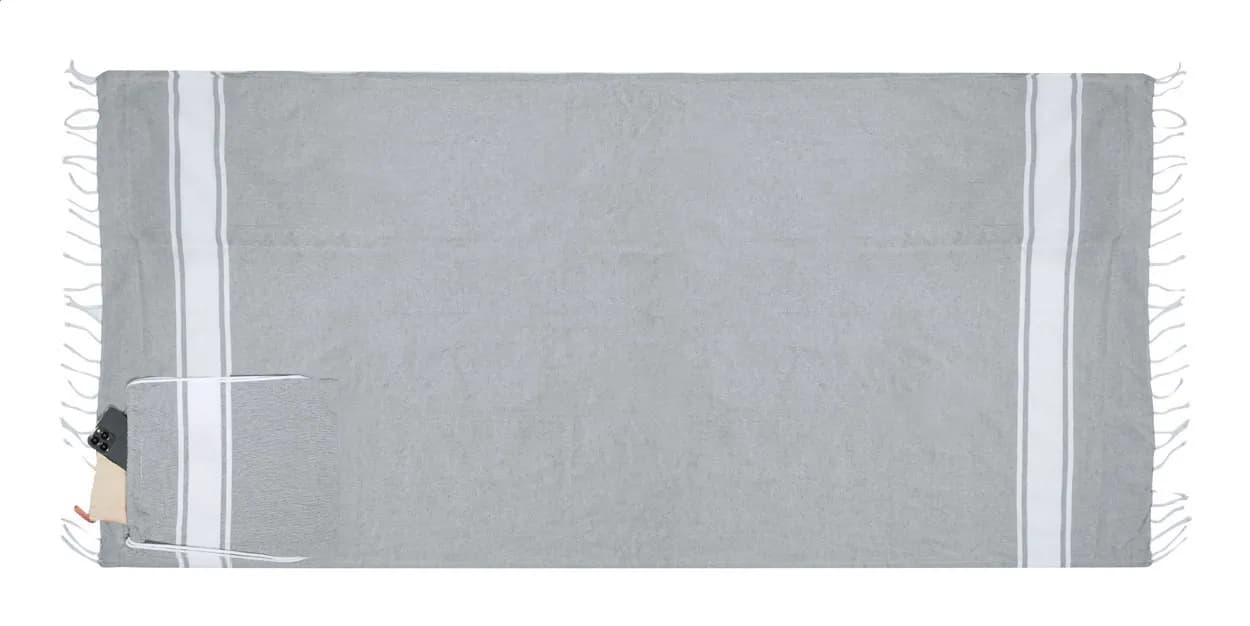 Pareo-Strandtuch / Beutel - Praia - grau (-77)