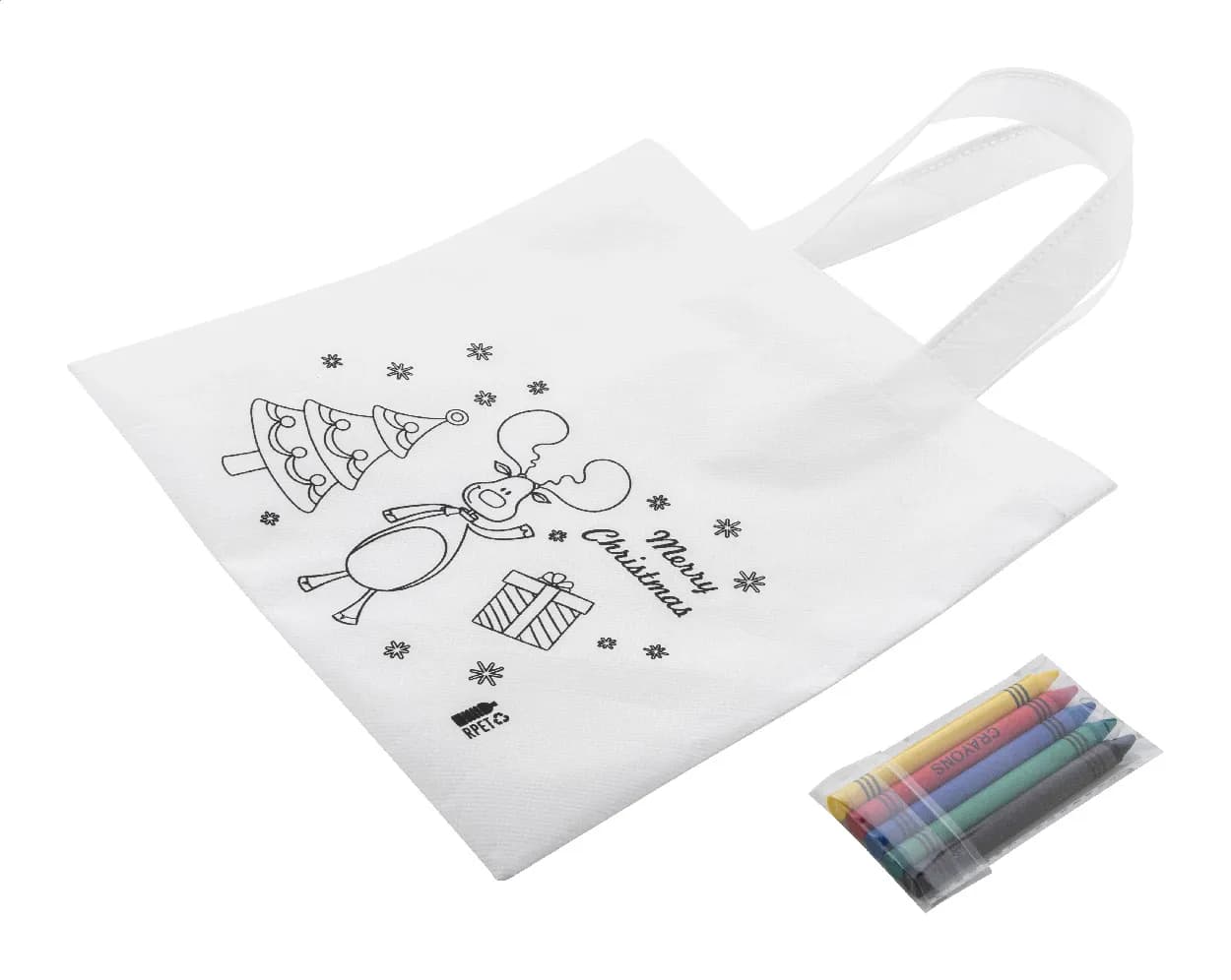 Weihnachtstasche zum Ausmalen - Julfar Shop - weiß