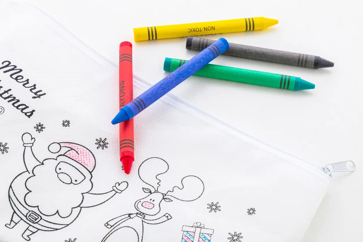 Weihnachts-Stifteetui zum Ausmalen - Julfar Draw - weiß