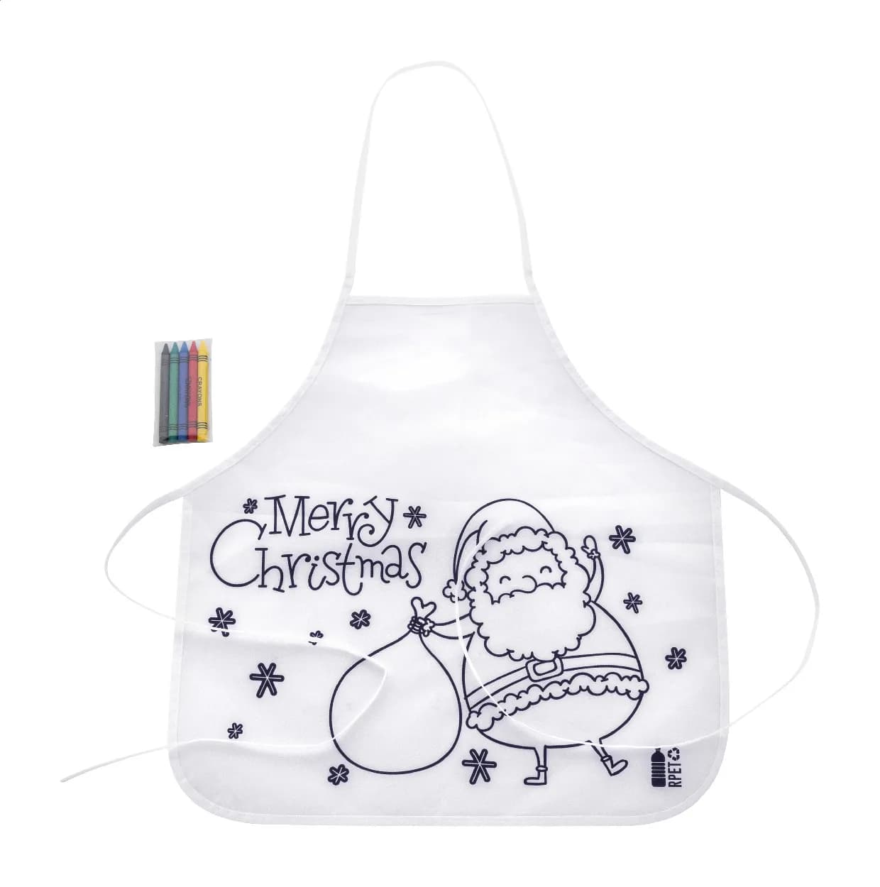 Weihnachtsschürze zum Ausmalen für Kinder - Julfar Cook - weiß