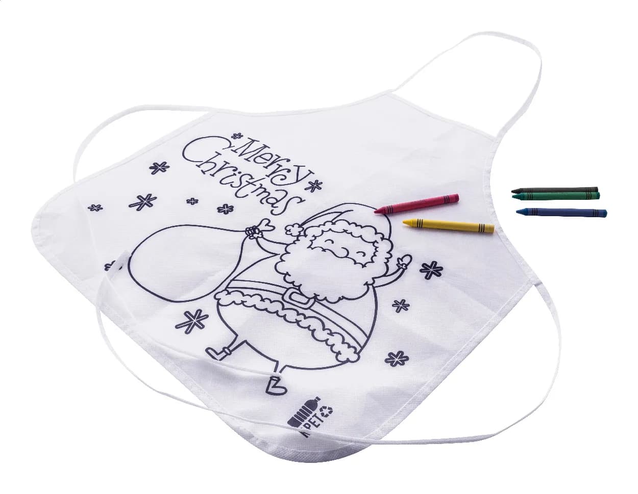 Weihnachtsschürze zum Ausmalen für Kinder - Julfar Cook - weiß