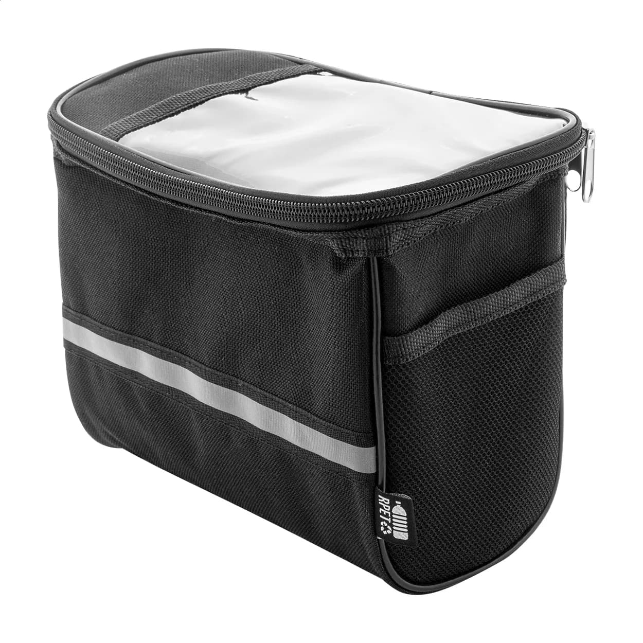 RPET-Fahrrad-Handyhaltertasche - Velofon Plus - schwarz (-10)