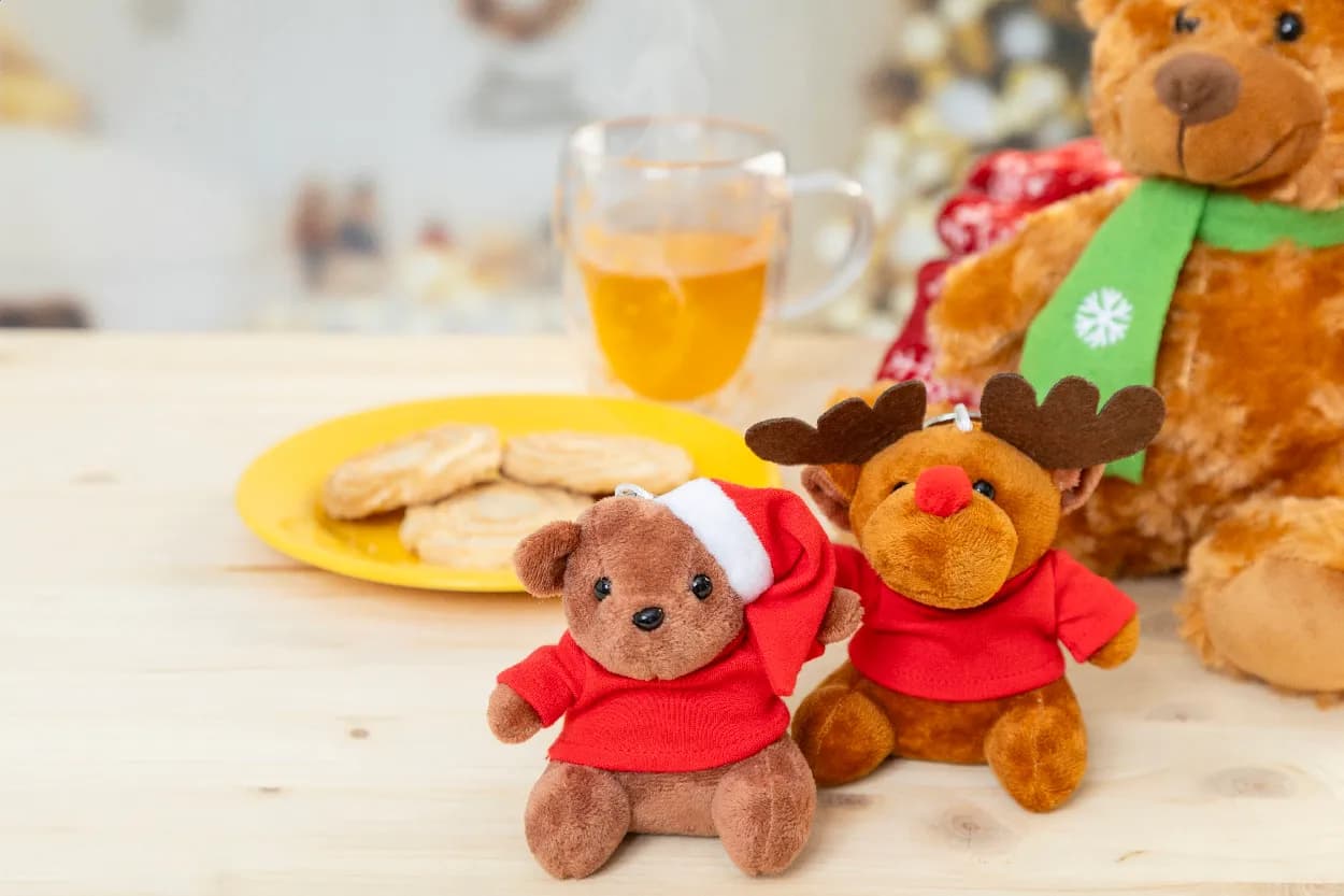 Plüsch-Weihnachts-Teddybär-Schlüsselanhänger - Julnalle - mehrfarbig