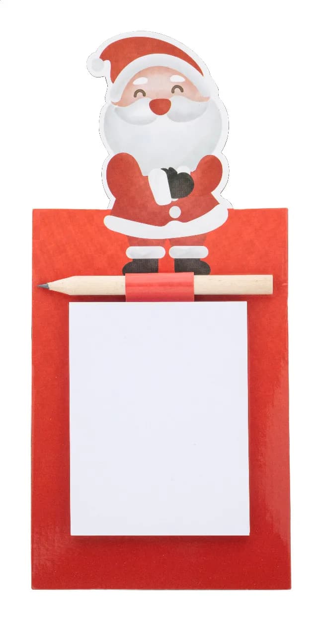 Magnetischer Notizblock Weihnachten, Weihnachtsmann - Julliste - rot (-05)