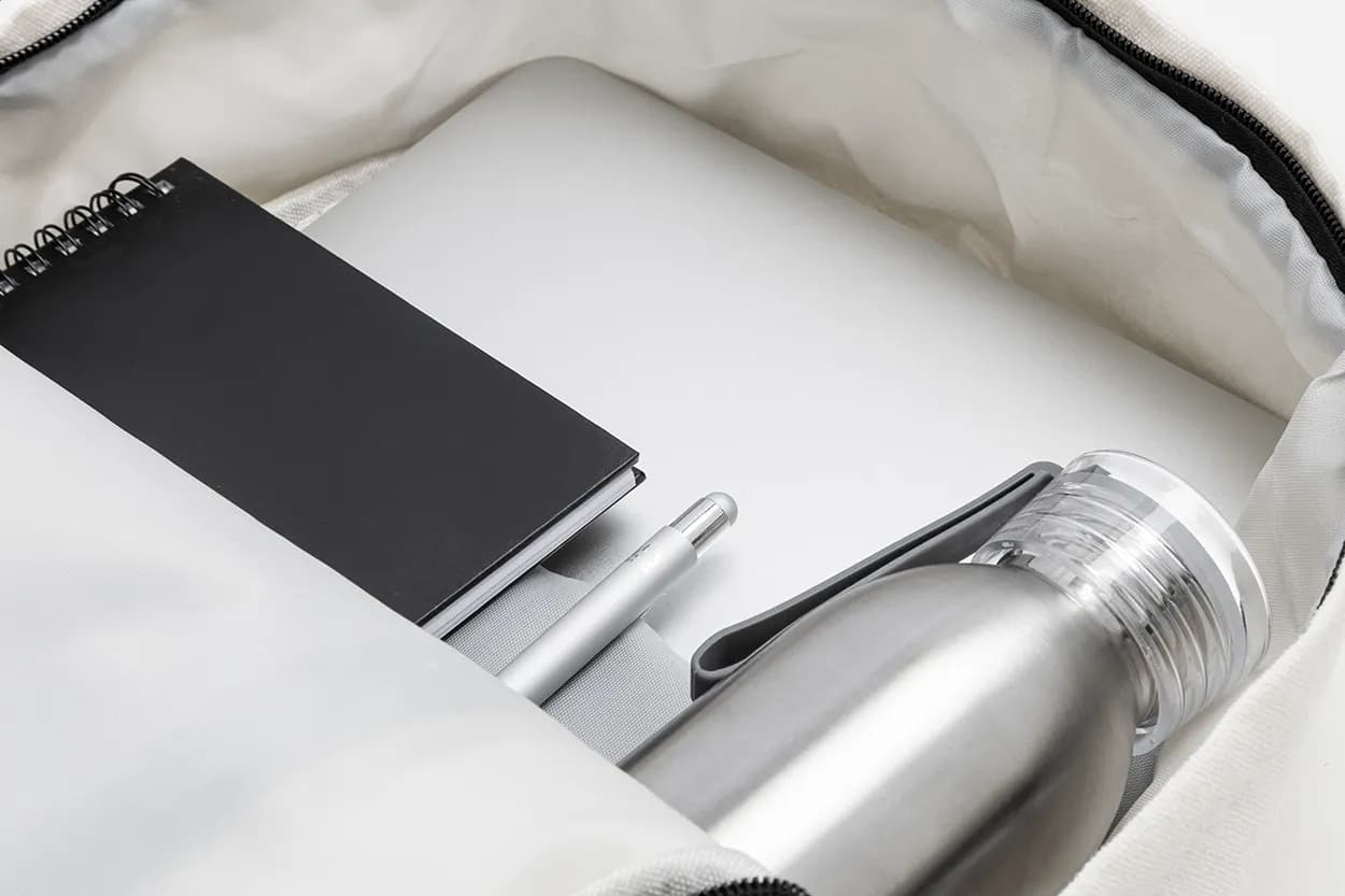 Rucksack aus recyceltem Canvas - Recabak - weiß (-01)