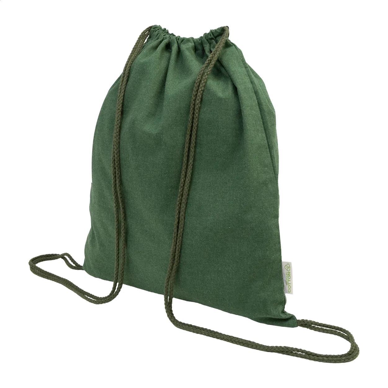 Kordelzugbeutel aus recycelter Baumwolle - Dropex - grün (-07)