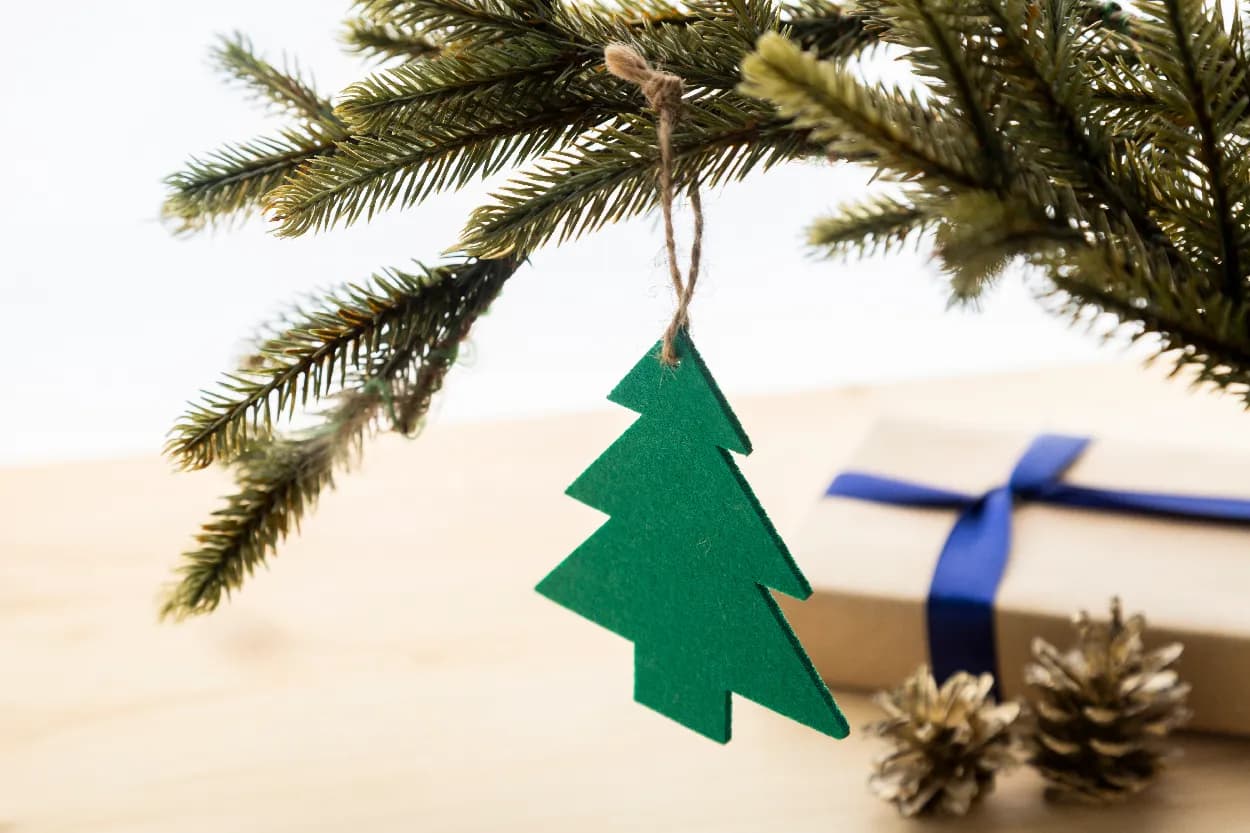 RPET Weihnachtsbaumschmuck, Schneeflocke - Joulox - grün (-B)