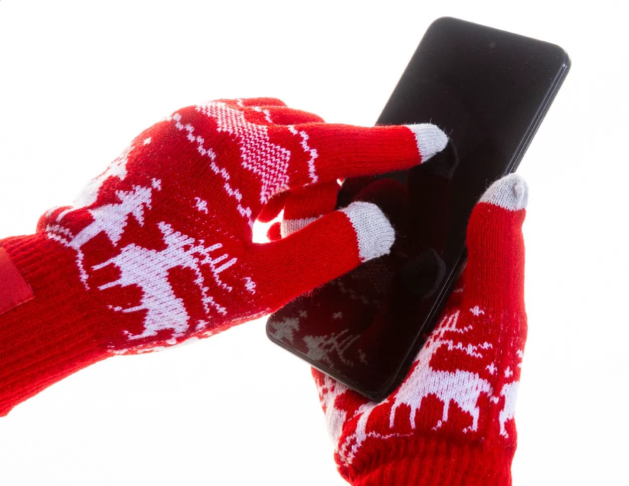 Weihnachtliche Touchscreen-Handschuhe - Skandihand - rot (-05)
