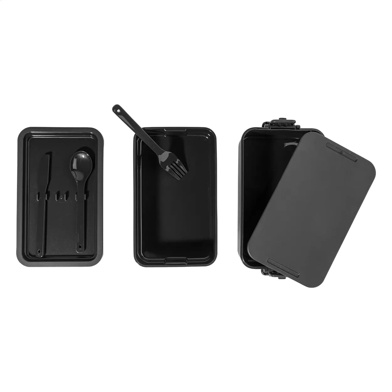 Stapelbare Lunchbox - Duplox - schwarz (-10)