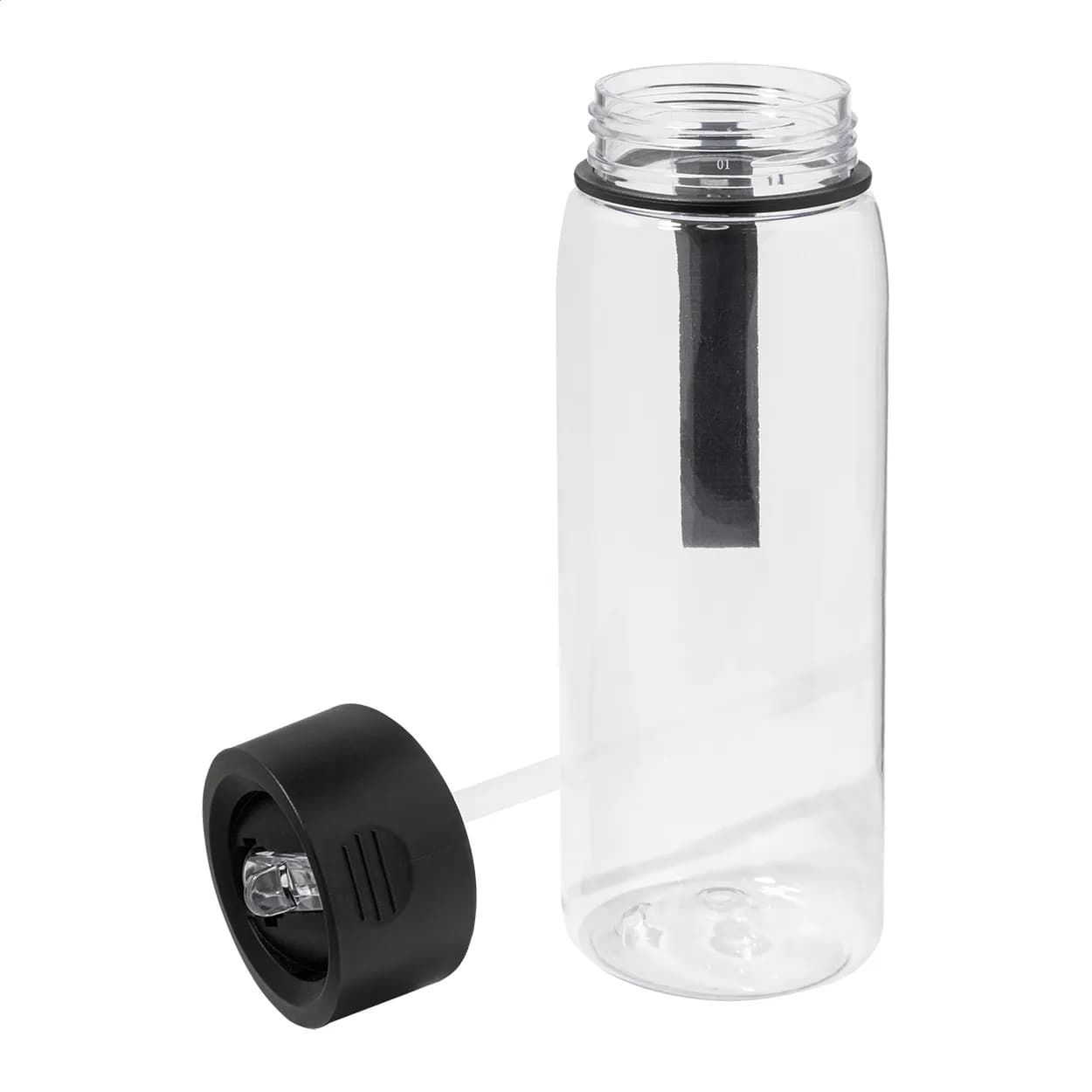 RPET Trinkflasche mit Handtuch - Fitmax - schwarz (-10)