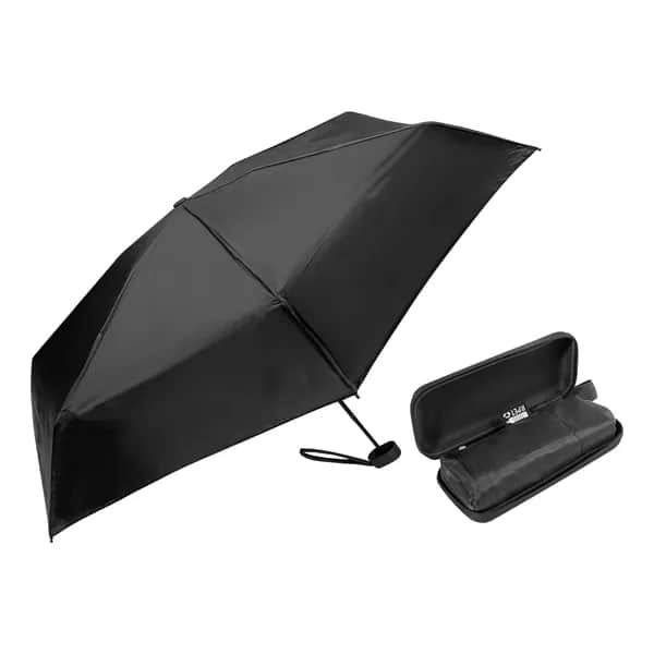 Mini-Taschenschirm aus RPET - Fractus - schwarz (-10)